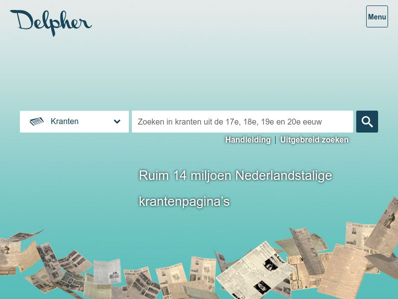 Screenshot van website