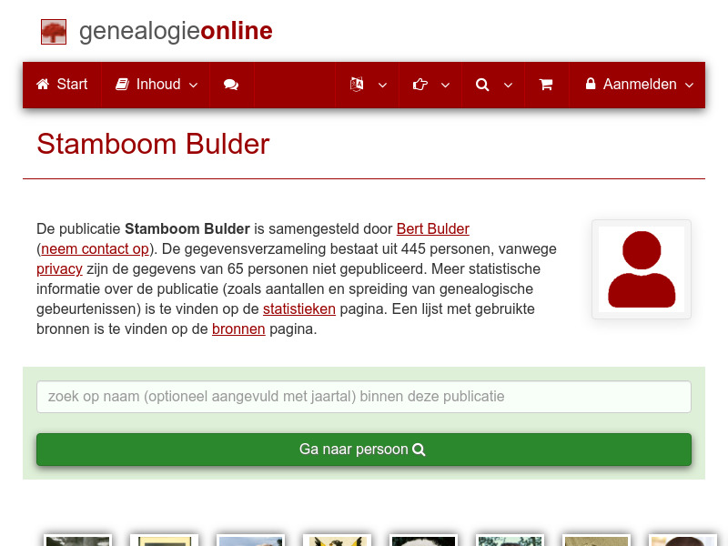 Screenshot van website