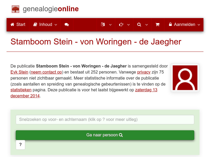 Screenshot van website