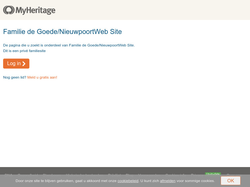 Screenshot van website