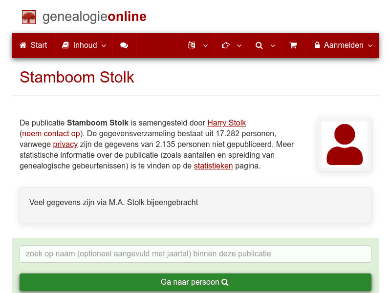 Screenshot van website