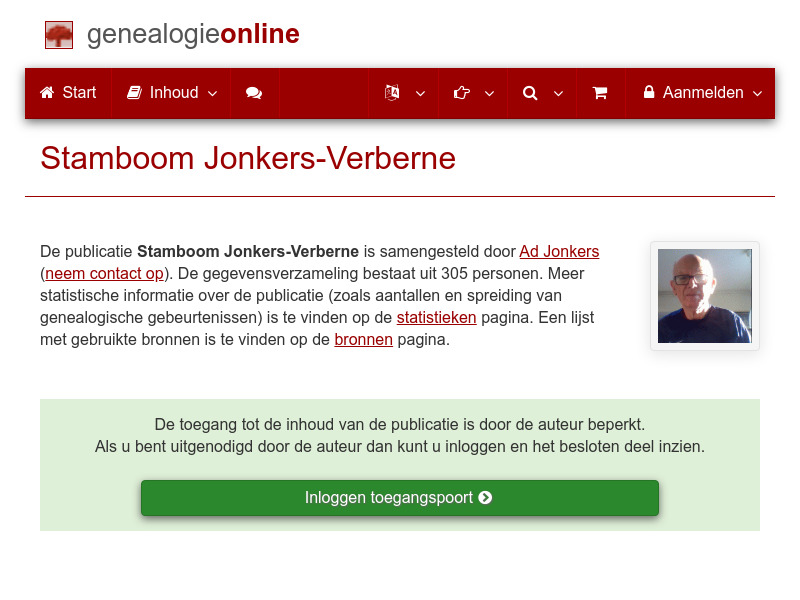 Screenshot van website