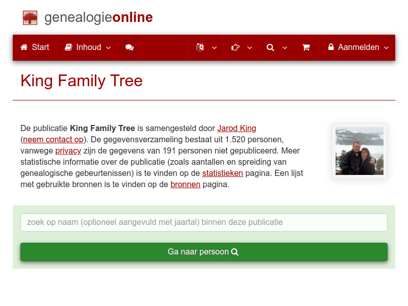 Screenshot van website