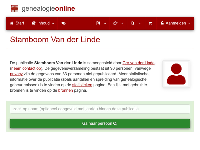 Screenshot van website
