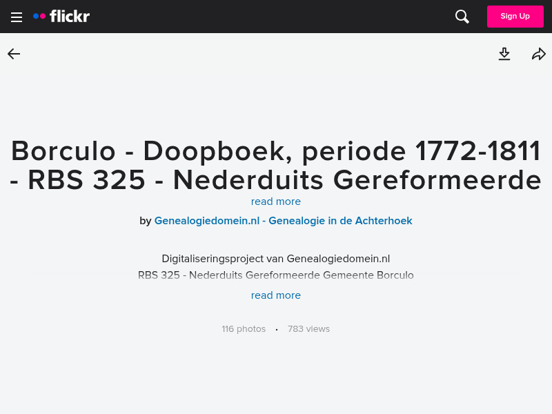 Screenshot van website