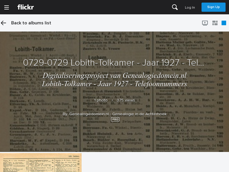 Screenshot van website