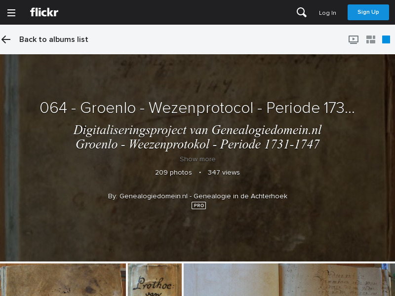 Screenshot van website