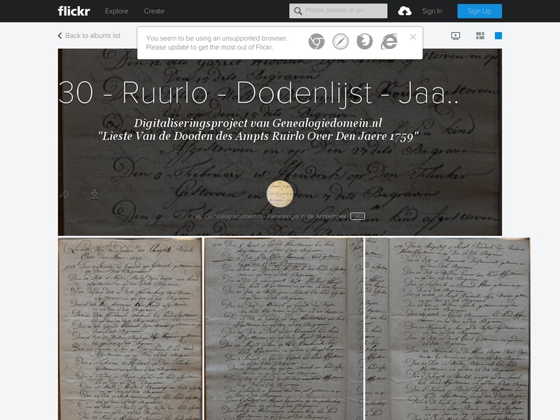 Screenshot van website