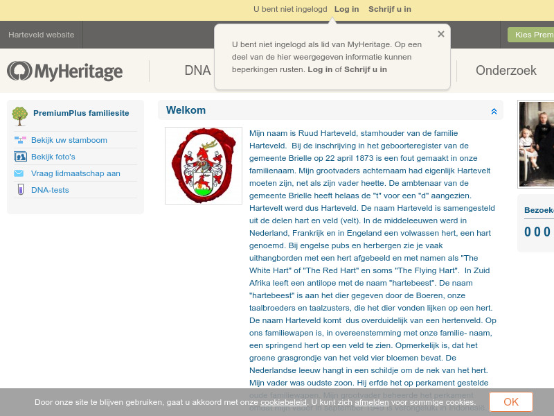 Screenshot van website