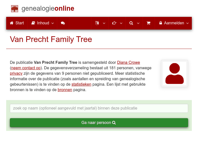 Screenshot van website