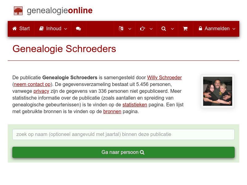 Screenshot van website