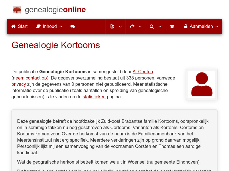 Screenshot van website
