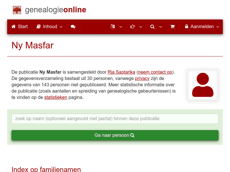 Screenshot van website