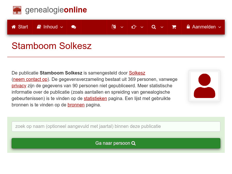 Screenshot van website