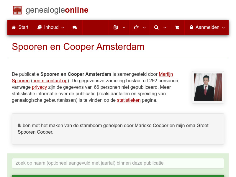 Screenshot van website