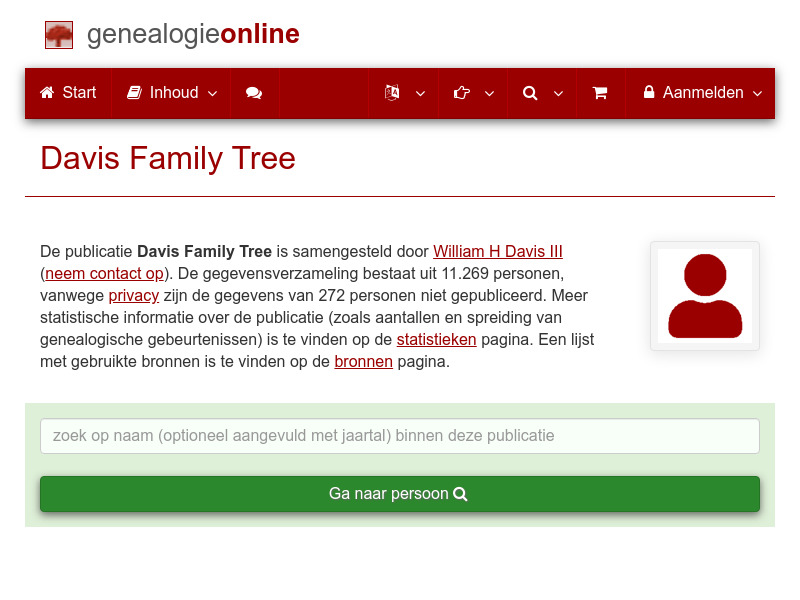 Screenshot van website