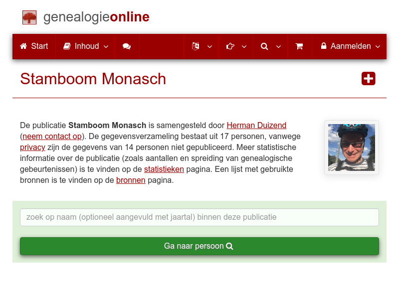 Screenshot van website