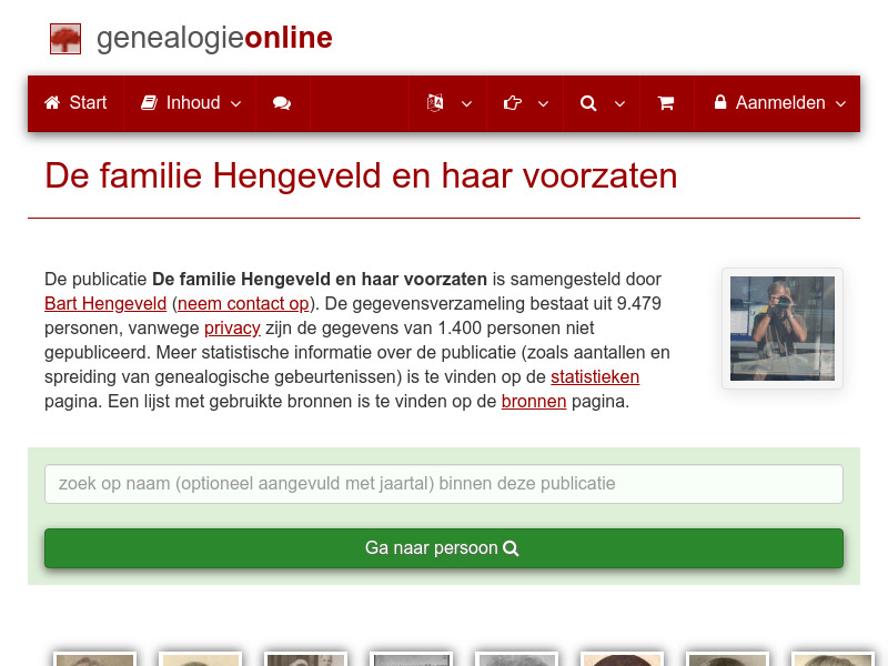 Screenshot van website