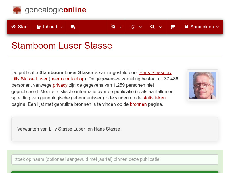 Screenshot van website