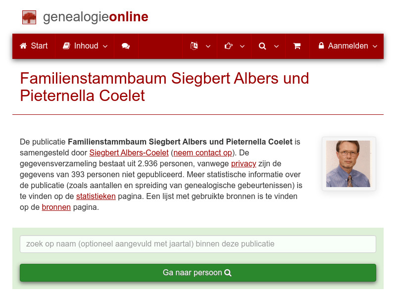 Screenshot van website