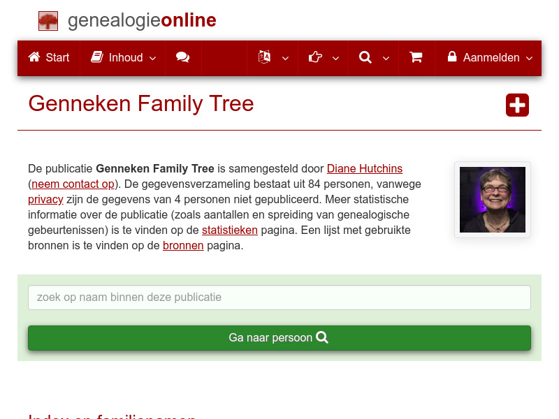 Screenshot van website