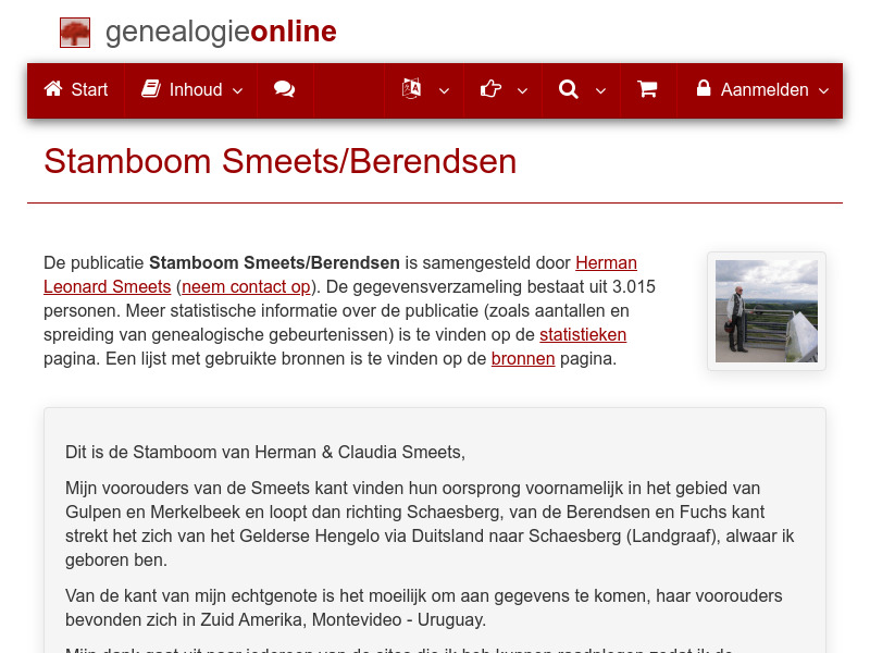 Screenshot van website