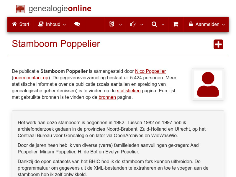 Screenshot van website