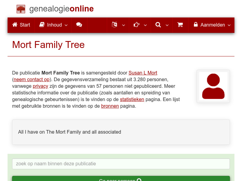 Screenshot van website