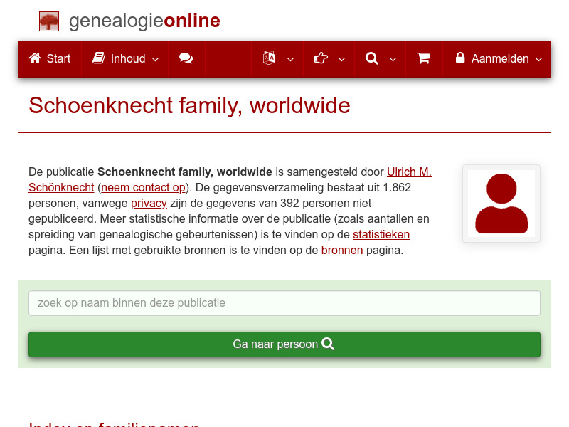 Screenshot van website