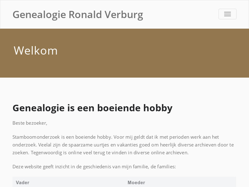 Screenshot van website