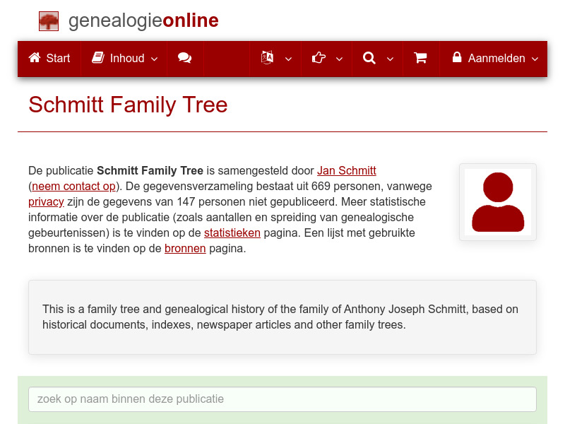 Screenshot van website