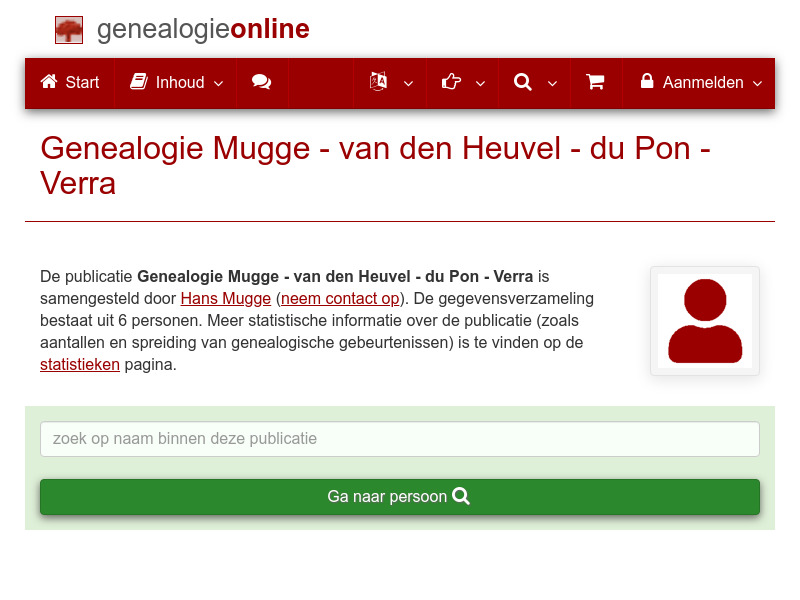 Screenshot van website