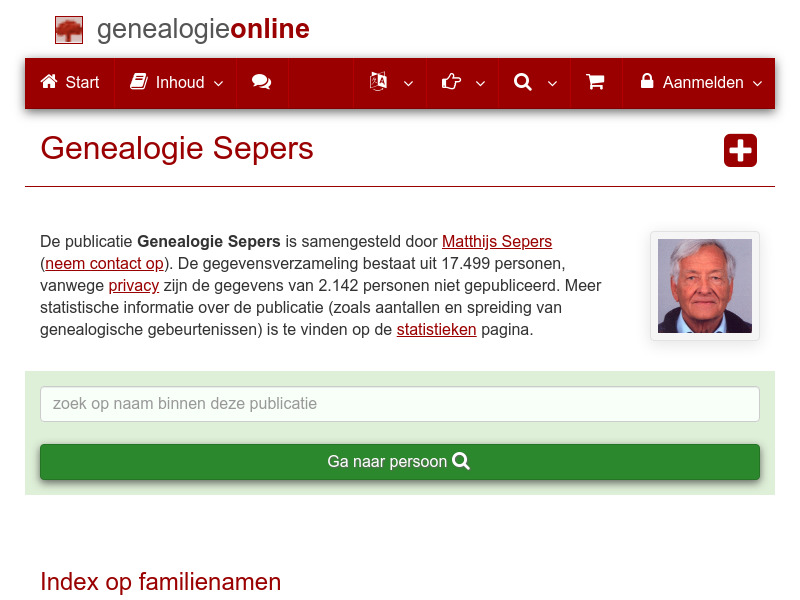 Screenshot van website