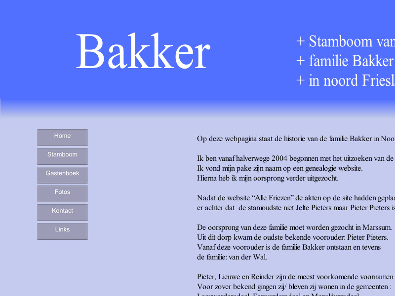 Screenshot van website