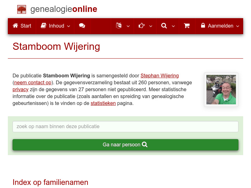 Screenshot van website