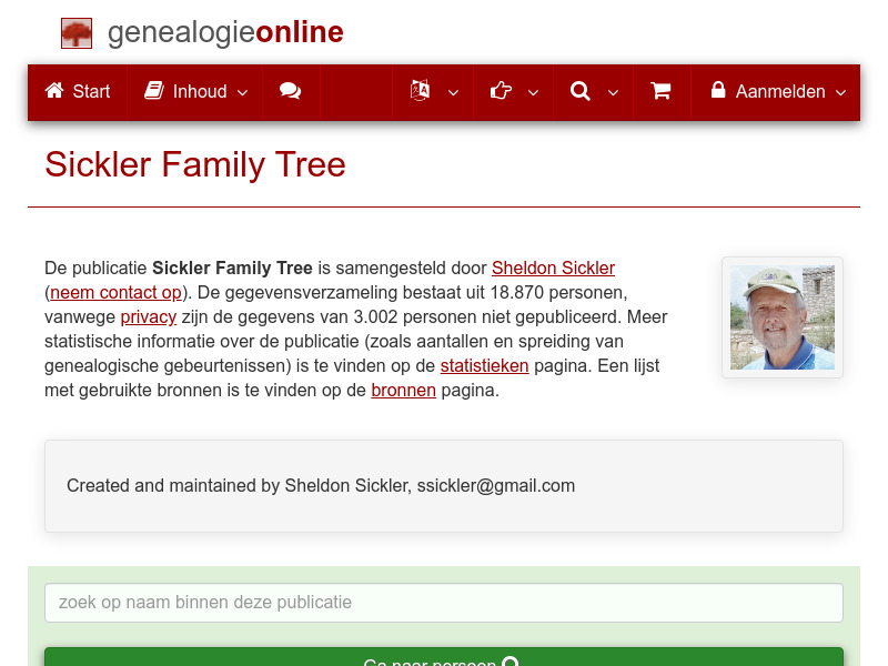 Screenshot van website