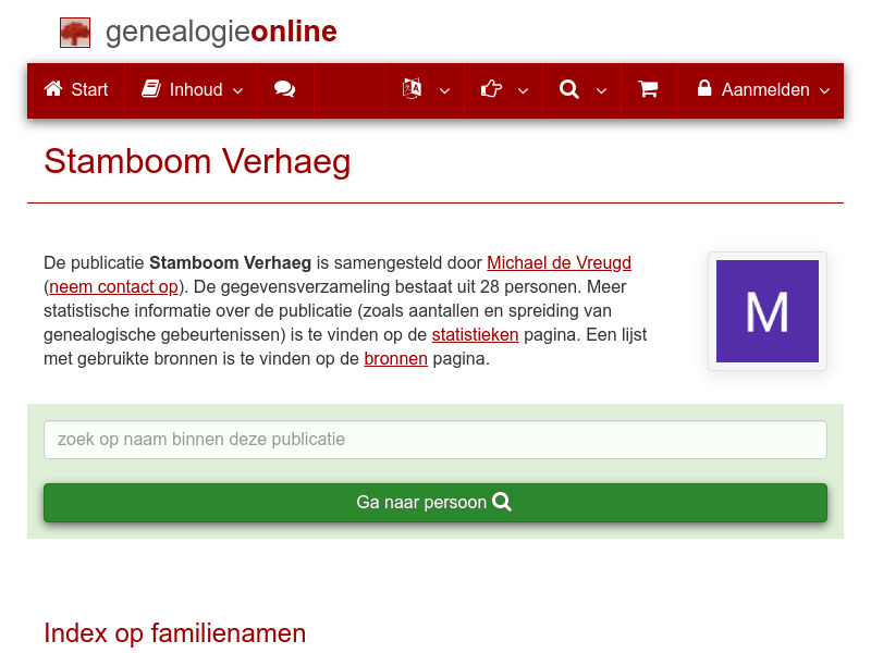 Screenshot van website