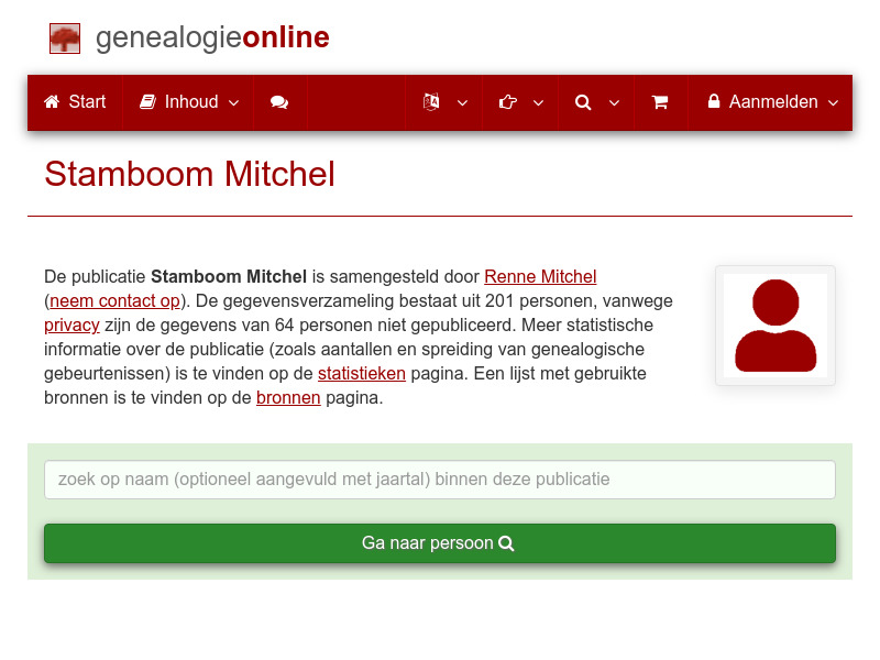 Screenshot van website