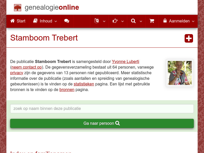 Screenshot van website
