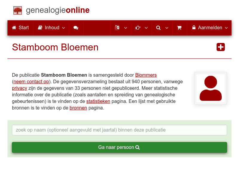 Screenshot van website