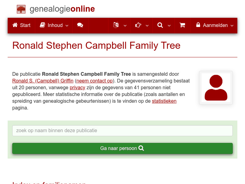 Screenshot van website