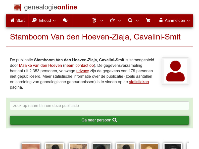 Screenshot van website