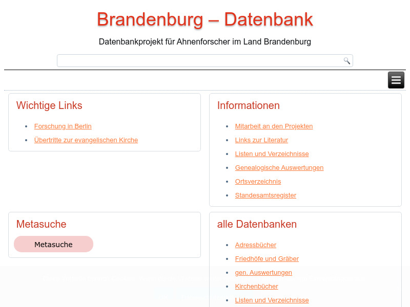 Screenshot van website