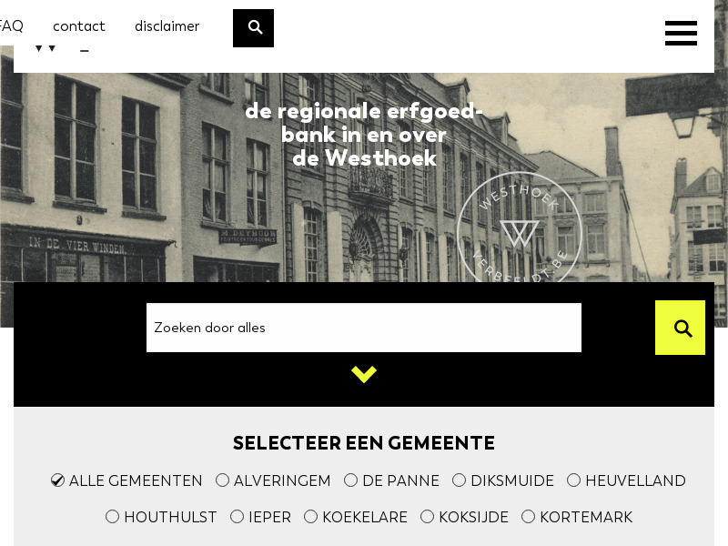 Screenshot van website