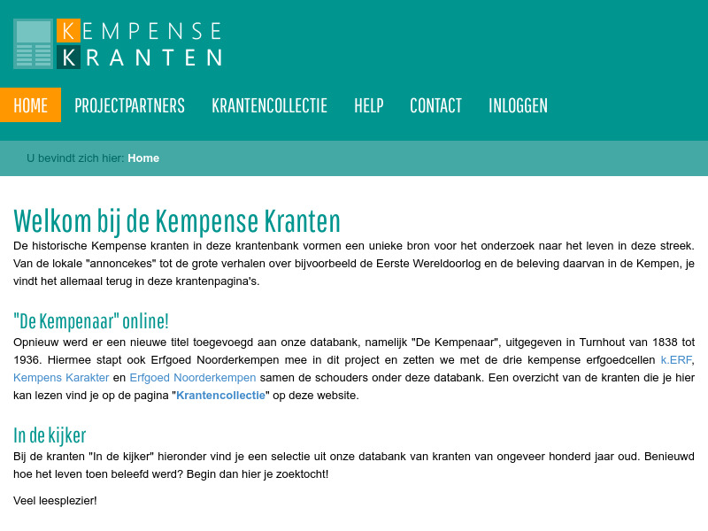 Screenshot van website