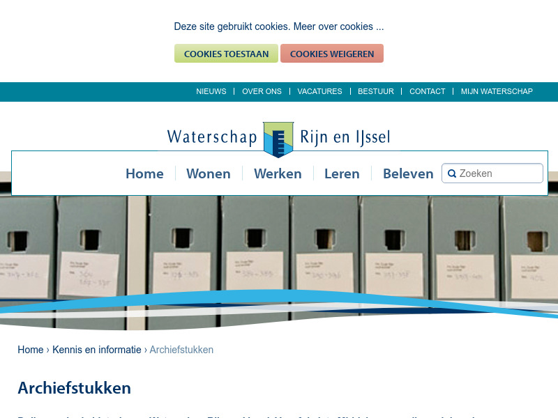 Screenshot van website
