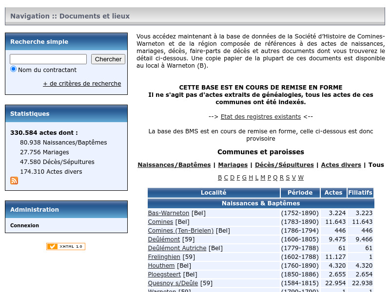 Screenshot van website