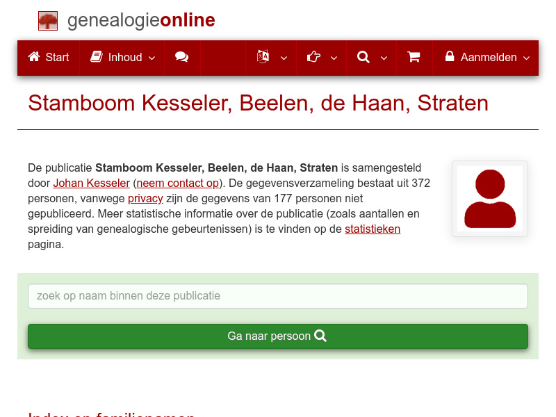 Screenshot van website