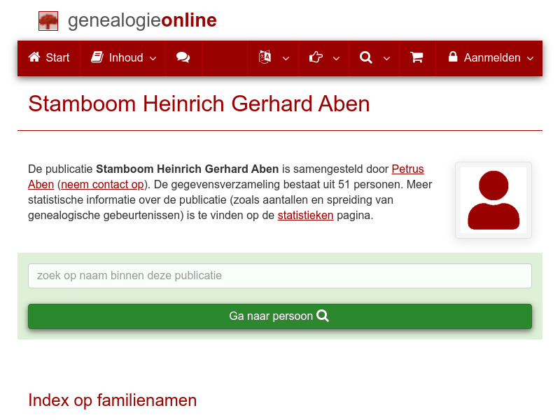 Screenshot van website