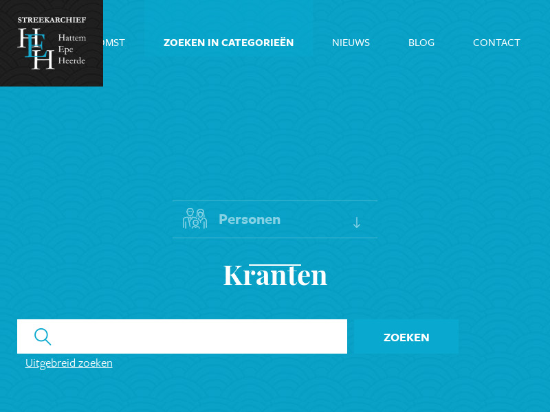 Screenshot van website